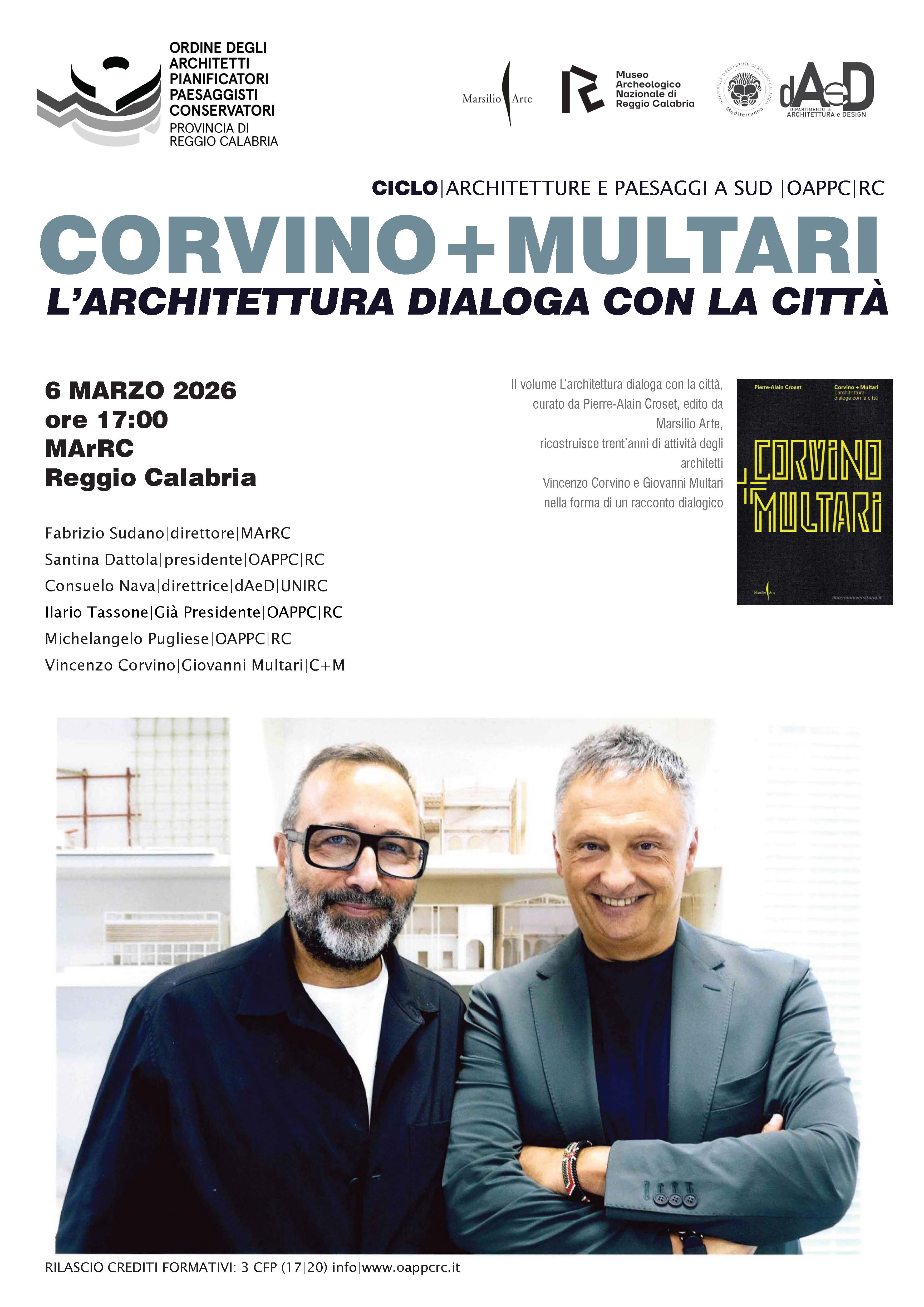Locandina evento 6 MARZO 2026 ore 17:00 - Presentazione volume "L'architettura dialoga con la città"